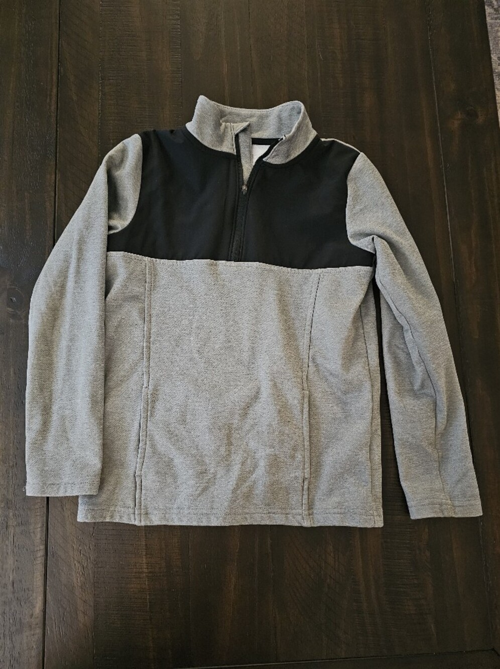 bcg Gray and Black Kids Half-Zip Pullover